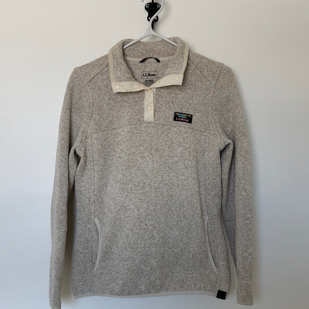 L.L. Bean women’s cream button up Sweater